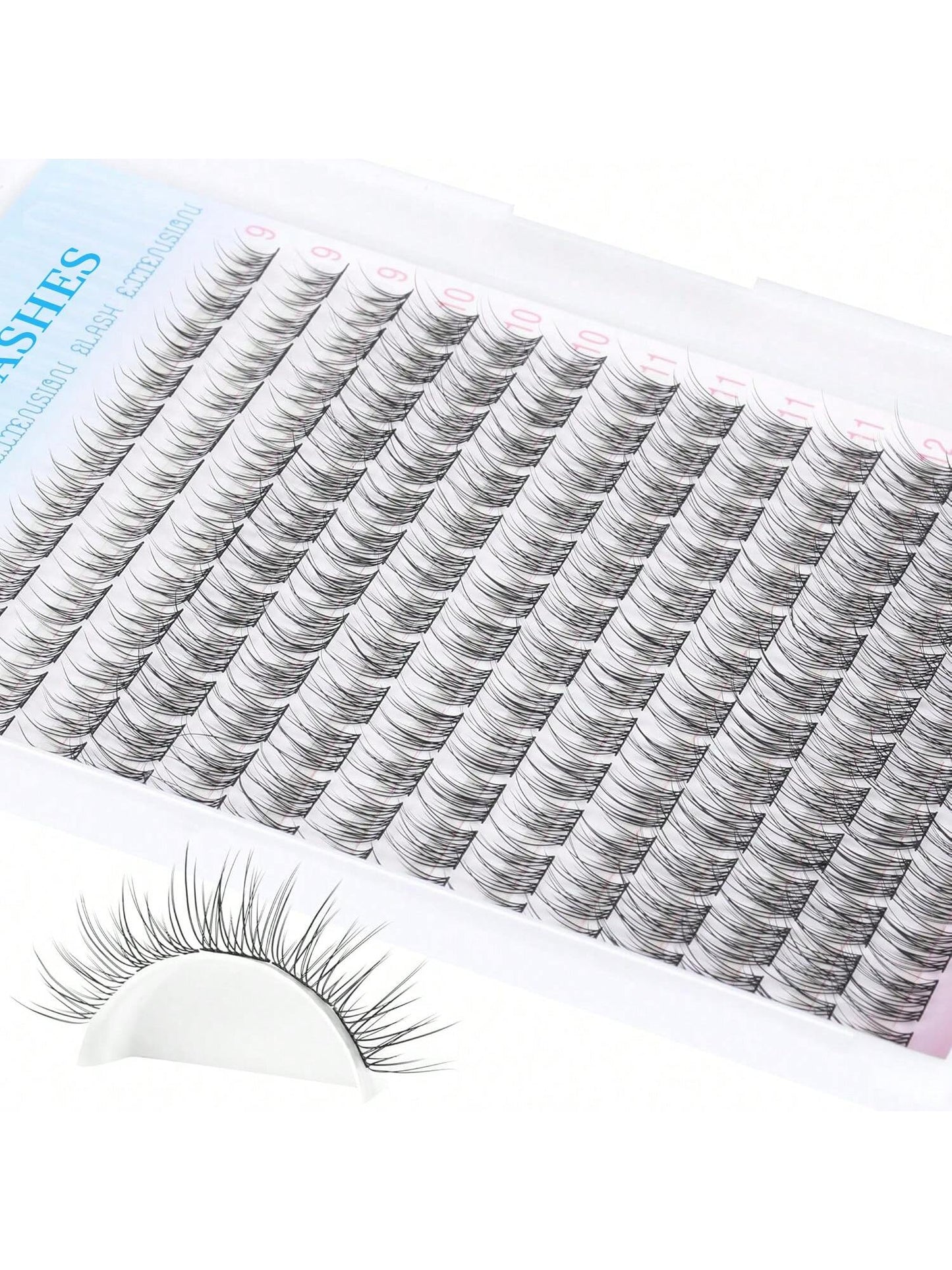 168Pcs D Curl Natural Lash Extension Kit 168Pcs Lash Clusters Kit Wispy Eyelash Extensions 9-12MM Individual Lashes Extensions With Bond And Seal Lash Glue And Eyelash Extension Tweezers DIY At Home L