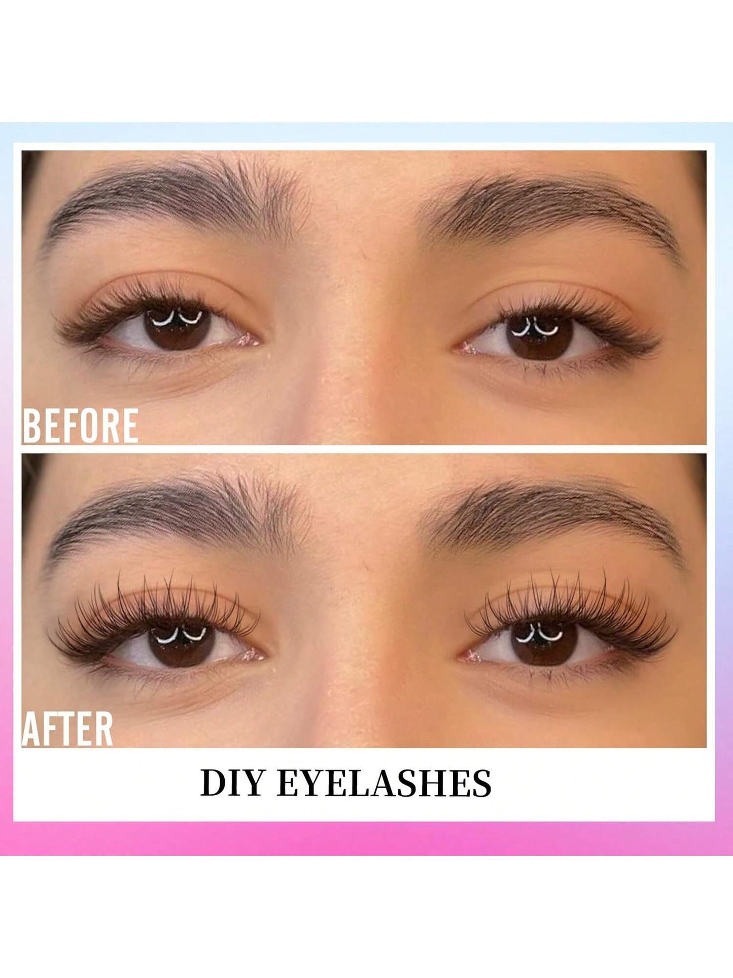 168Pcs D Curl Natural Lash Extension Kit 168Pcs Lash Clusters Kit Wispy Eyelash Extensions 9-12MM Individual Lashes Extensions With Bond And Seal Lash Glue And Eyelash Extension Tweezers DIY At Home L