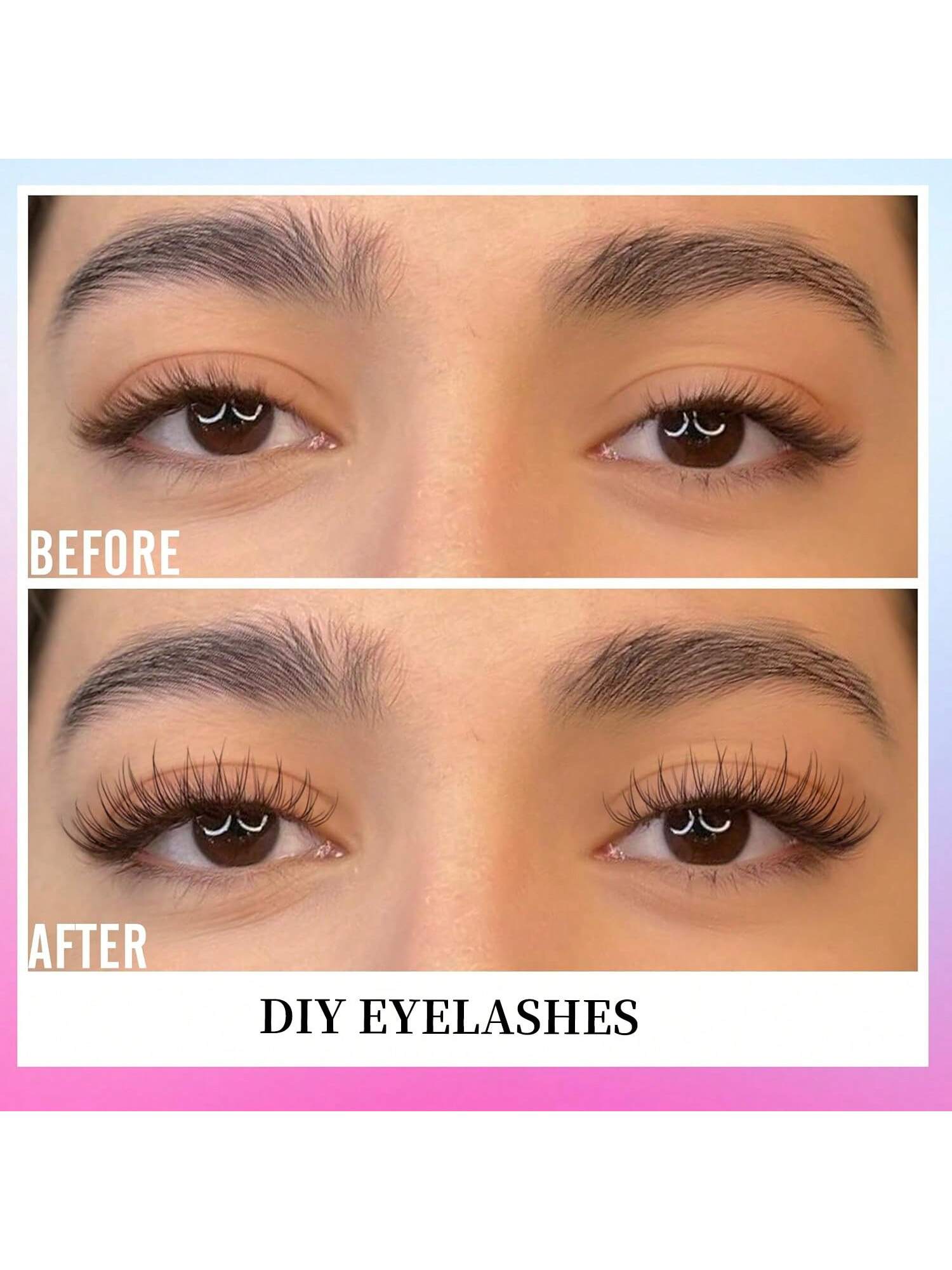 168Pcs D Curl Natural Lash Extension Kit 168Pcs Lash Clusters Kit Wispy Eyelash Extensions 9-12MM Individual Lashes Extensions With Bond And Seal Lash Glue And Eyelash Extension Tweezers DIY At Home L