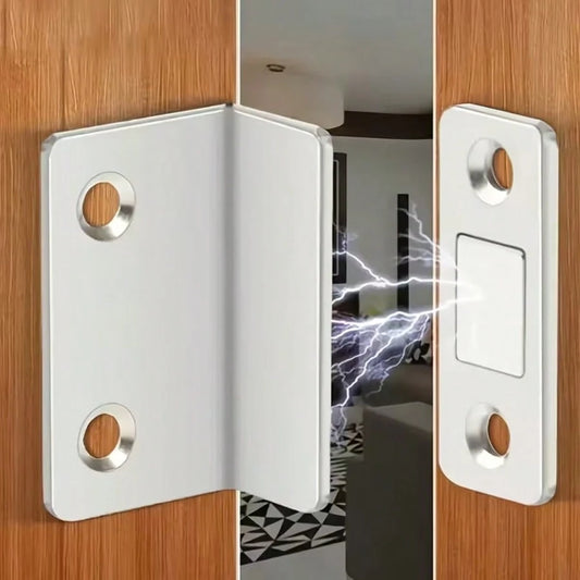 16pcs Steel L-Shaped Magnetic Cabinet Latches, Self-Adhesive Drawer Magnetic Locks, Strong Door Stopper, Suitable For Wardrobe, Cabinet, Closet Furniture Hardware