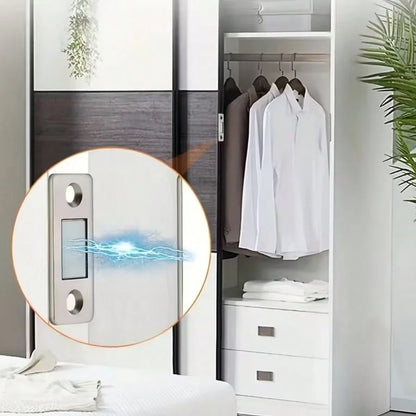 16pcs Steel L-Shaped Magnetic Cabinet Latches, Self-Adhesive Drawer Magnetic Locks, Strong Door Stopper, Suitable For Wardrobe, Cabinet, Closet Furniture Hardware