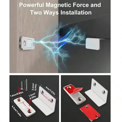 16pcs Steel L-Shaped Magnetic Cabinet Latches, Self-Adhesive Drawer Magnetic Locks, Strong Door Stopper, Suitable For Wardrobe, Cabinet, Closet Furniture Hardware