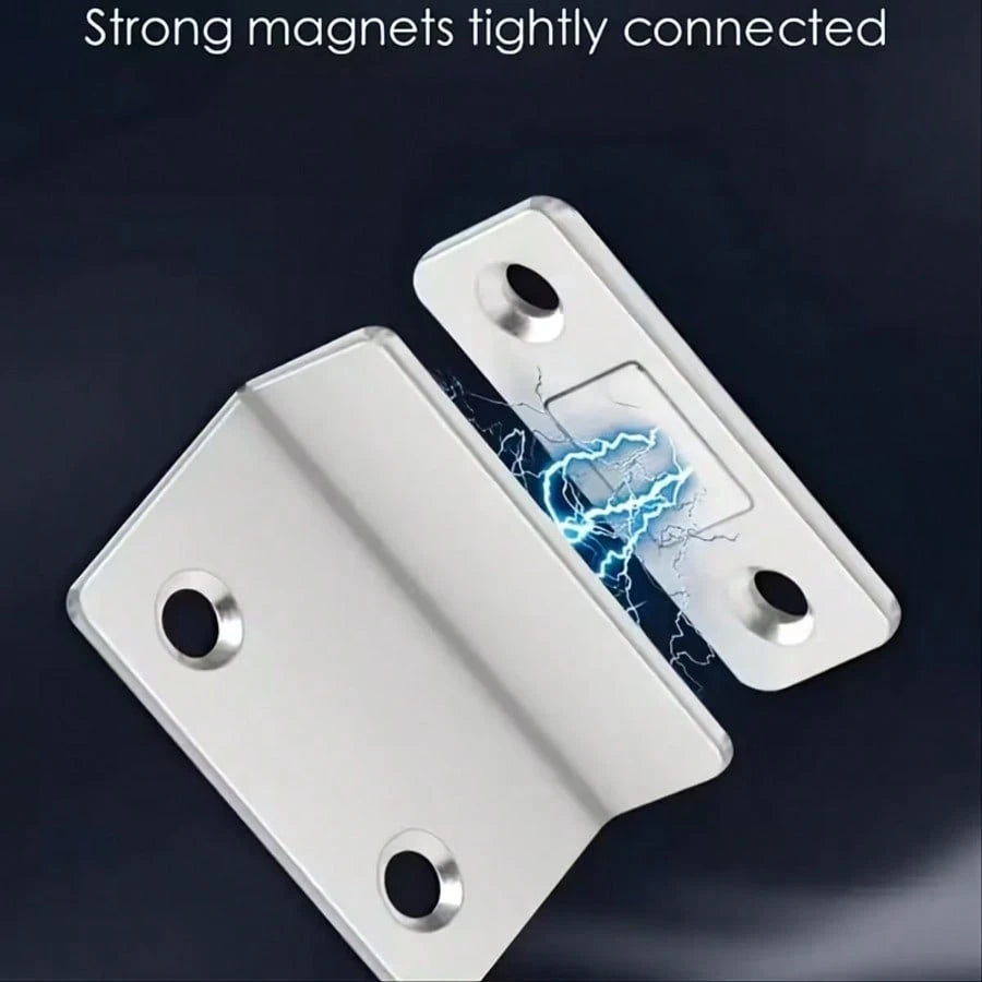 16pcs Steel L-Shaped Magnetic Cabinet Latches, Self-Adhesive Drawer Magnetic Locks, Strong Door Stopper, Suitable For Wardrobe, Cabinet, Closet Furniture Hardware