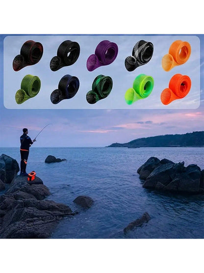 170cm 35mm/67in 1.4in Fishing Rod Socks Sleeve Cover, Braided Mesh Reusable Rods Pole Telescopic Protector Bag, Fishing Tools Accessories