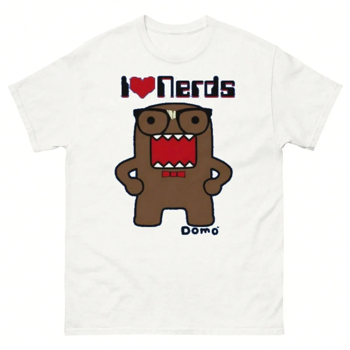 180GSM Pure Cotton Printed T Shirt I Love Nerd Domo Cute Anime Funny Unisex Graphic Soft Breathable Knit Casual Otaku Fan Tee