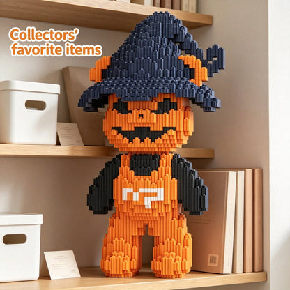 1836pcs Large Halloween Skeleton Bear Building Block Set, Creative Interlocking DIY Assembly Toy, Suitable For Adults And Teens, Party Games, Office And Home Decor, Durable Plastic Construction Kit