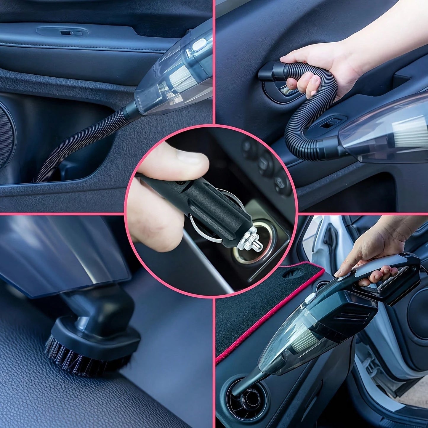 19pcs Car Cleaning Wash Kit Interior Detailing Cleaner Kit With High Power Handheld Vacuum, Brush Set, Windshield Tool, Duster, Towels, Complete Car Care Tool