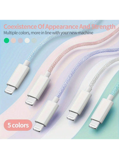 1m/1.5m Nylon Braided Fast Charging Data Cable, Supports Fast Charging Compatible With Iphone 13/12/11/XR/8/7/6, Laptop Series Including 14 Pro Max, 14 Pro, 14 Plus, 13 Pro Max, 13 Pro, 13, 12 Pro, 12