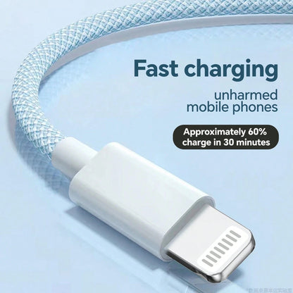 1m/1.5m Nylon Braided Fast Charging Data Cable, Supports Fast Charging Compatible With Iphone 13/12/11/XR/8/7/6, Laptop Series Including 14 Pro Max, 14 Pro, 14 Plus, 13 Pro Max, 13 Pro, 13, 12 Pro, 12