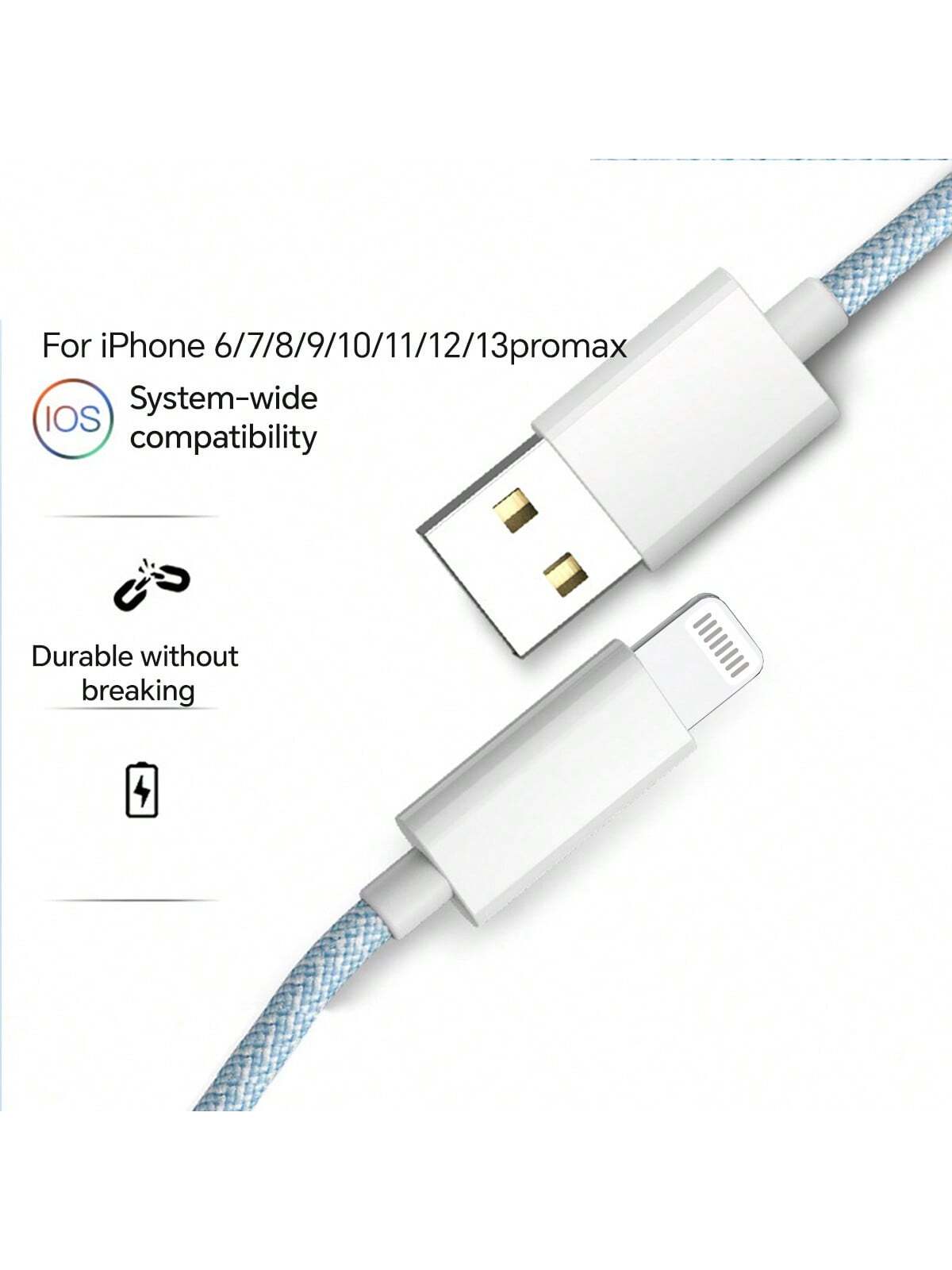 1m/1.5m Nylon Braided Fast Charging Data Cable, Supports Fast Charging Compatible With Iphone 13/12/11/XR/8/7/6, Laptop Series Including 14 Pro Max, 14 Pro, 14 Plus, 13 Pro Max, 13 Pro, 13, 12 Pro, 12