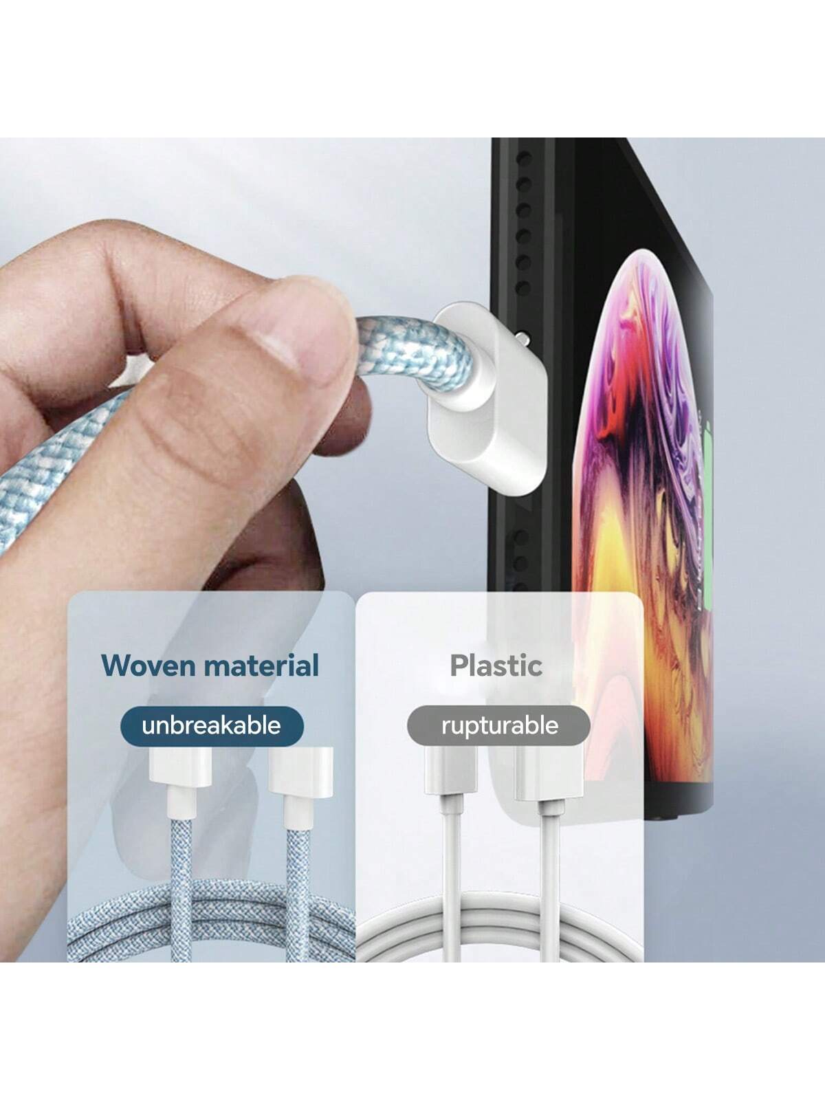 1m/1.5m Nylon Braided Fast Charging Data Cable, Supports Fast Charging Compatible With Iphone 13/12/11/XR/8/7/6, Laptop Series Including 14 Pro Max, 14 Pro, 14 Plus, 13 Pro Max, 13 Pro, 13, 12 Pro, 12