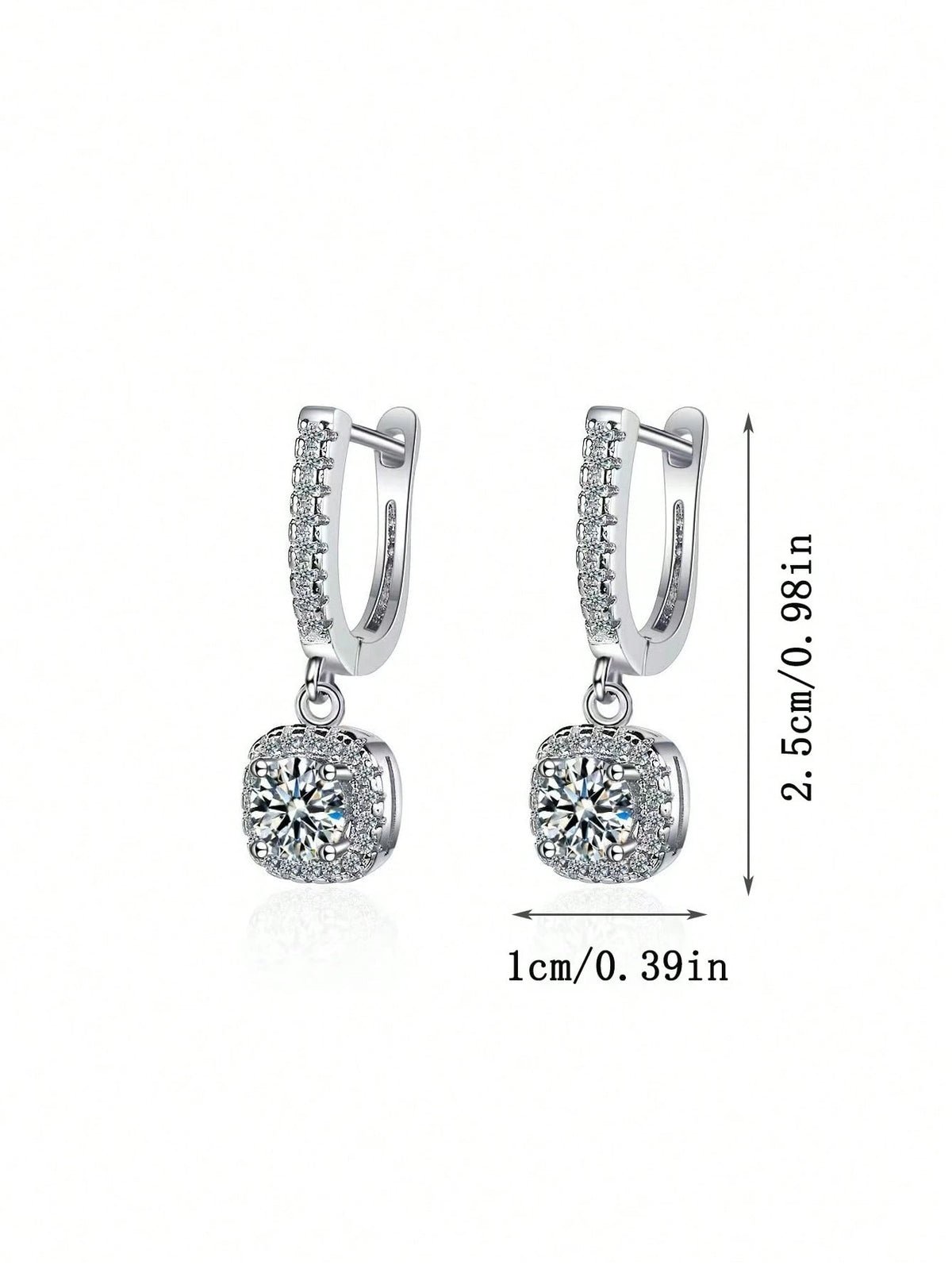 1pair French Palace Style Copper Micro-Set Cubic Zirconia Earrings, Versatile And Exquisite Elegant Design Ear Studs For Women's Banquet And Wedding Wear