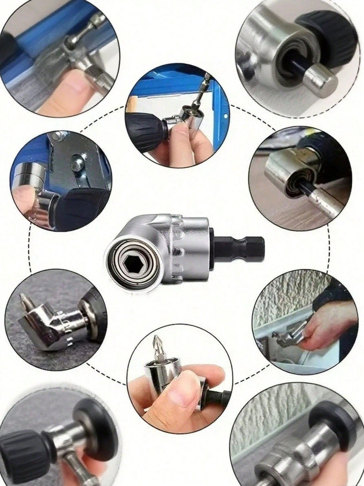 1pc 105 Degree Right Angle Drill Adapter, 105 Degree Angle Drill Bit Screwdriver Suitable For Tight Spaces, Home Decor, Building Renovation, Milwaukee Tools