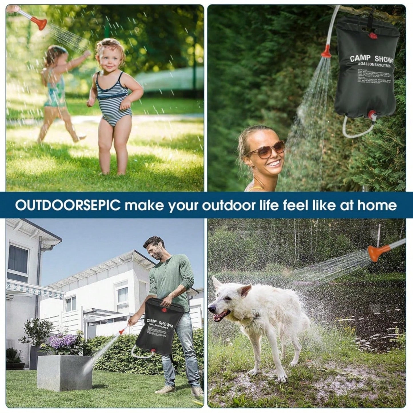 1pc 10L/20L/25L/40L Solar Camping Shower Bag, Portable Outdoor Solar Heating Shower Bag With Adjustable Shower Head And Hook, Leak-Proof Reinforced PVC Foldable Water Bag, Suitable For Camping, Hiking
