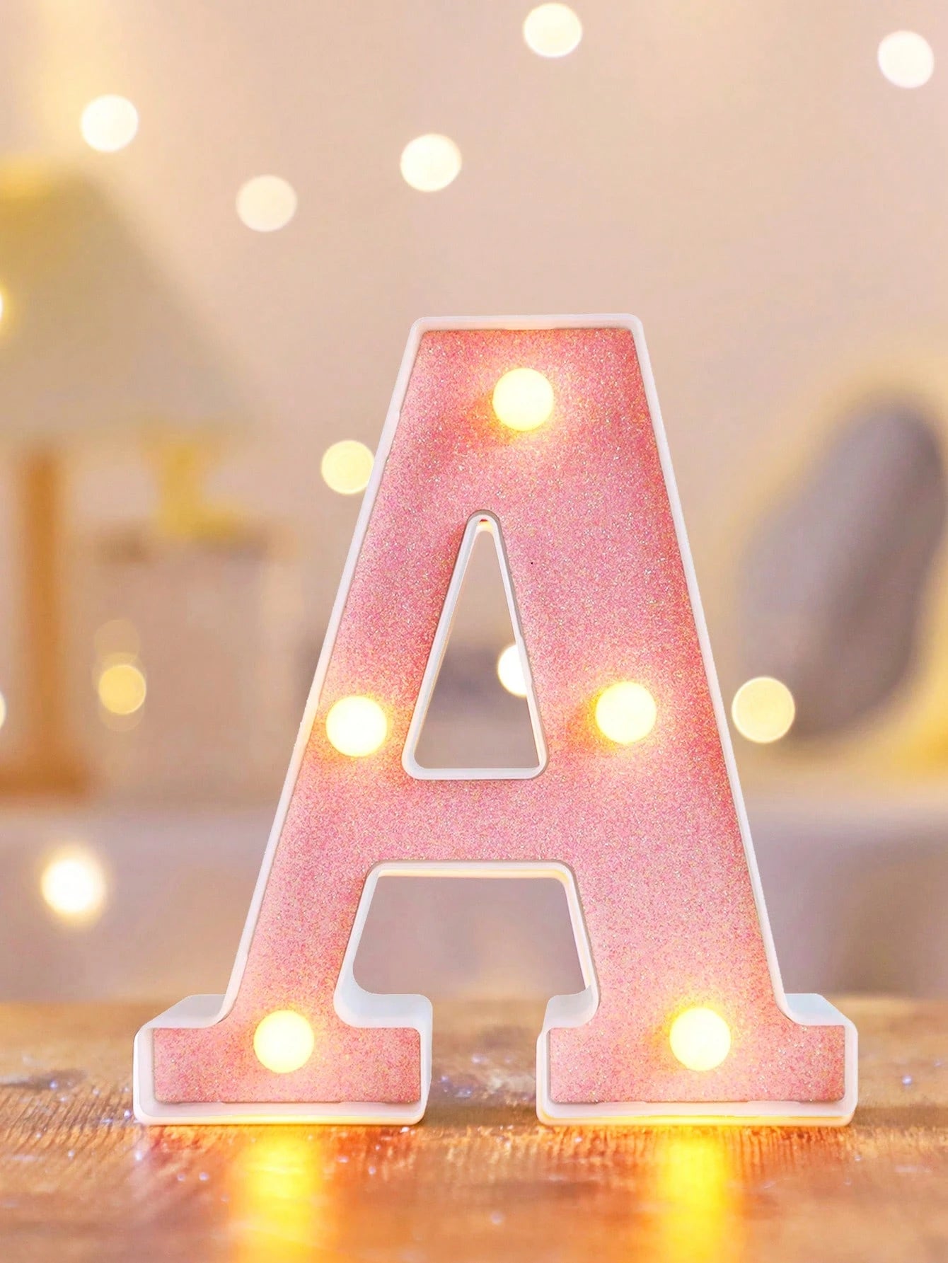 1pc 16cm Pink Glowing Letter Light, Home Decor LED Letter Lamp, Indoor Room Decoration, Wedding Proposal Decoration, Birthday Party Decoration Letter Sign