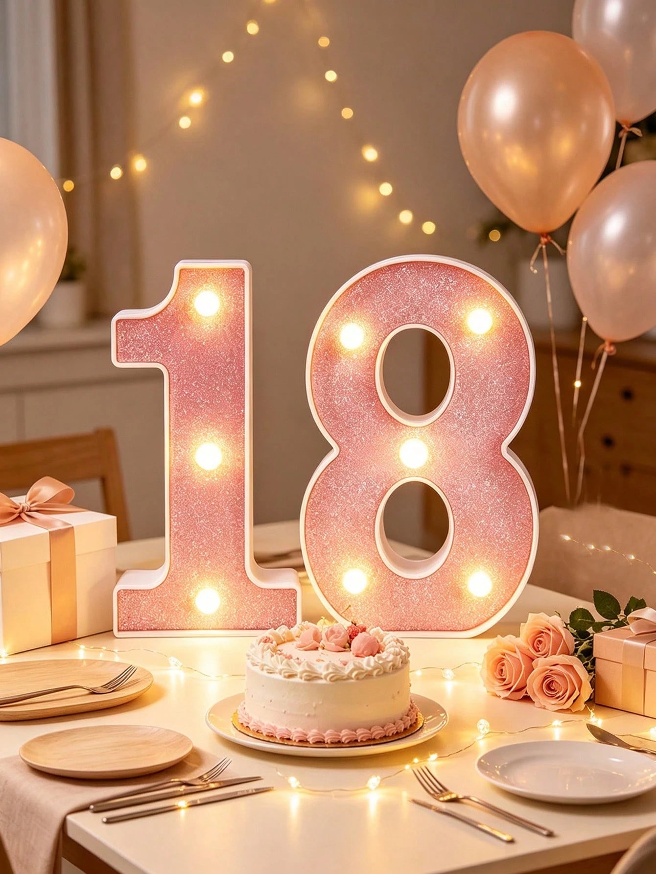 1pc 16cm Pink Glowing Letter Light, Home Decor LED Letter Lamp, Indoor Room Decoration, Wedding Proposal Decoration, Birthday Party Decoration Letter Sign