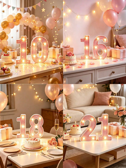 1pc 16cm Pink Glowing Letter Light, Home Decor LED Letter Lamp, Indoor Room Decoration, Wedding Proposal Decoration, Birthday Party Decoration Letter Sign