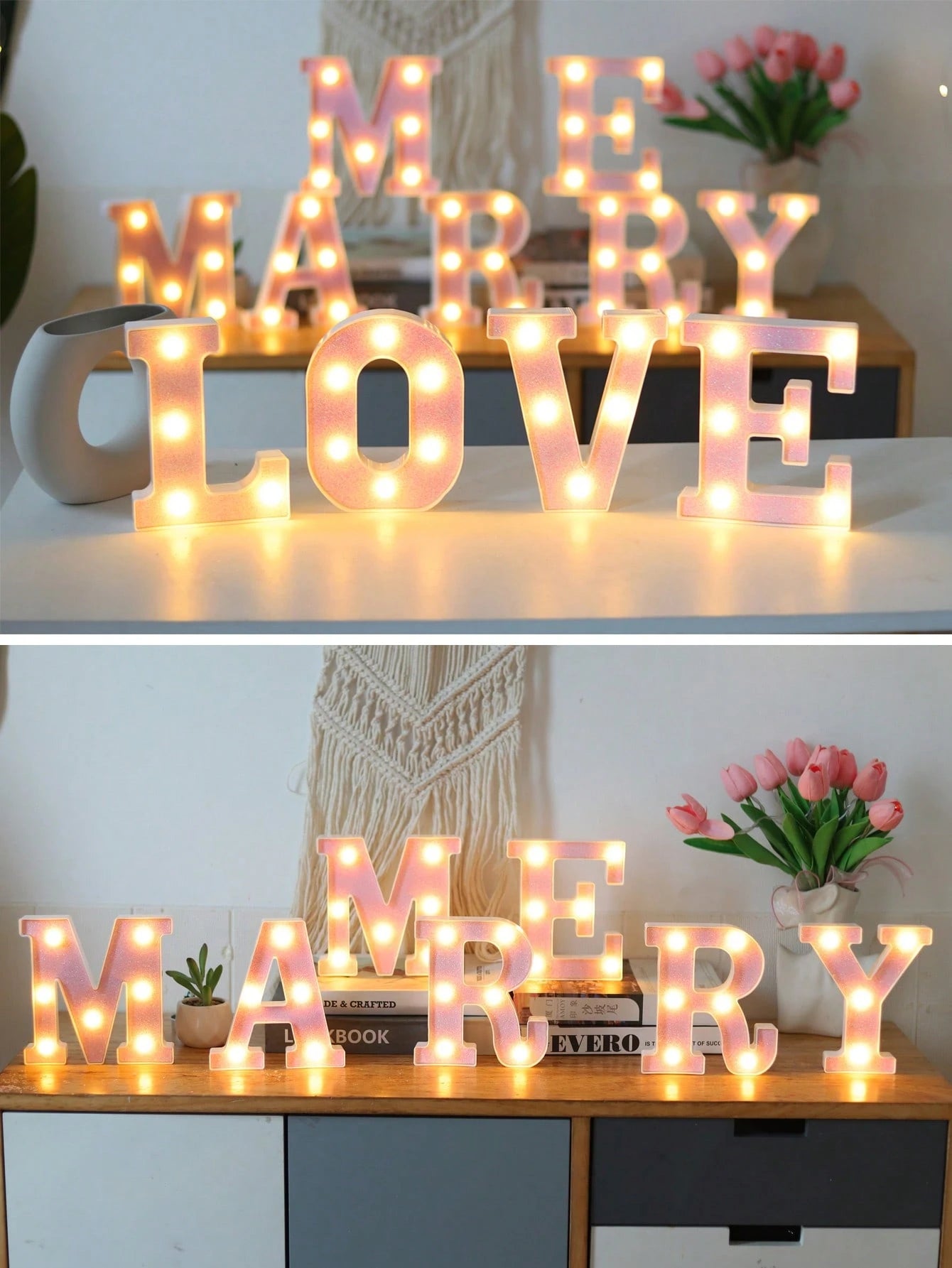 1pc 16cm Pink Glowing Letter Light, Home Decor LED Letter Lamp, Indoor Room Decoration, Wedding Proposal Decoration, Birthday Party Decoration Letter Sign