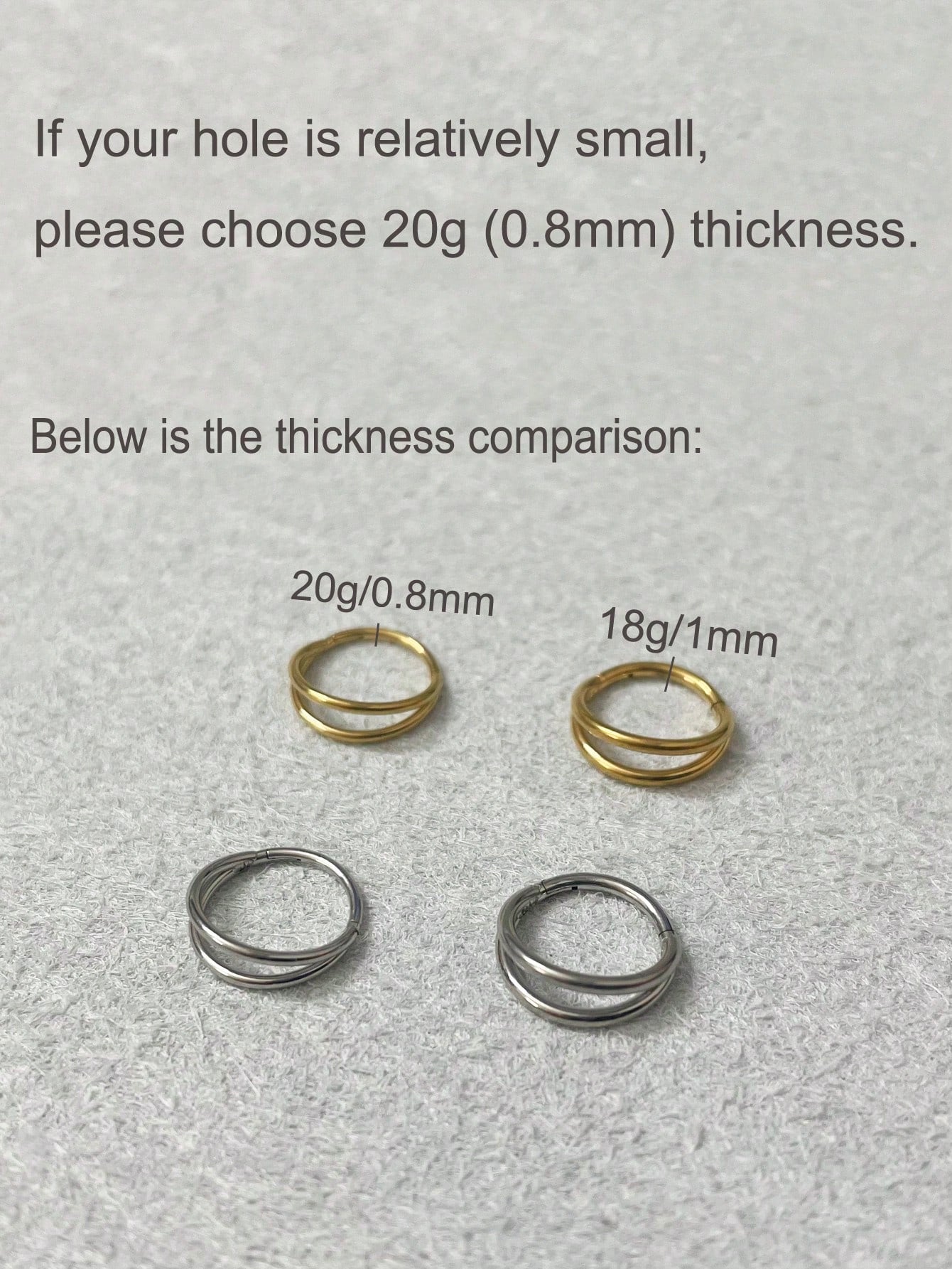 1pc 18g/20g Stainless Steel Double Line Nose Ring Septum Hoop Nose Ring Lip Ring Earring Conch Piercing