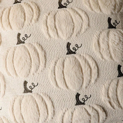 1pc 18x18 Inch 3D Beige Pumpkin Plush Pillow Cover, Scandinavian Minimalist Autumn Harvest Easter Cushion Cover, Soft Faux Fur Texture For Sofa Couch Home Decor