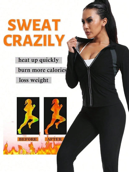 1pc 2025 New Design Women Outdoor Running/Fitness Grey Splicing Long Sleeve Yoga Tight Shirt With Zipper, Waist Trainer Fall