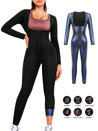 1pc 2026 New 4-In-1 Sauna Fitness Body Shaping Jumpsuit, Of Fat Burning! Fall