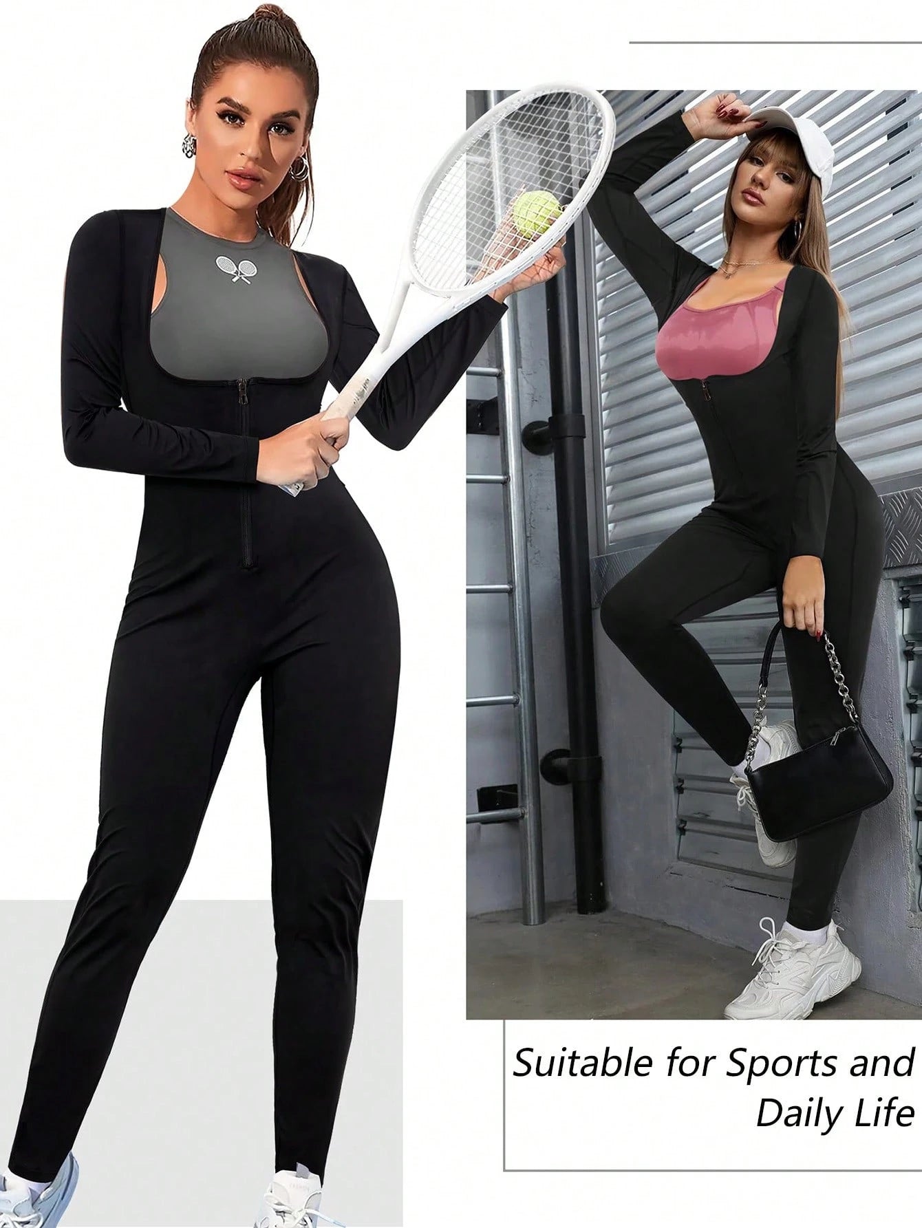 1pc 2026 New 4-In-1 Sauna Fitness Body Shaping Jumpsuit, Of Fat Burning! Fall