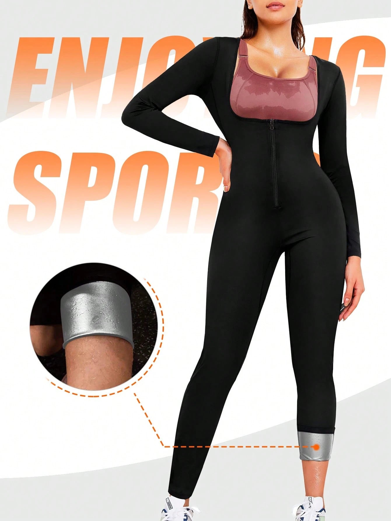 1pc 2026 New 4-In-1 Sauna Fitness Body Shaping Jumpsuit, Of Fat Burning! Fall