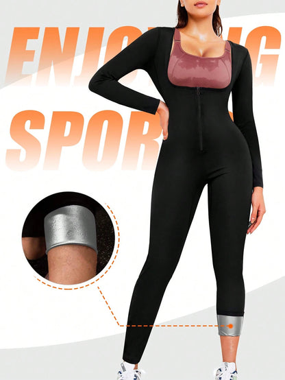 1pc 2026 New 4-In-1 Sauna Fitness Body Shaping Jumpsuit, Of Fat Burning! Fall