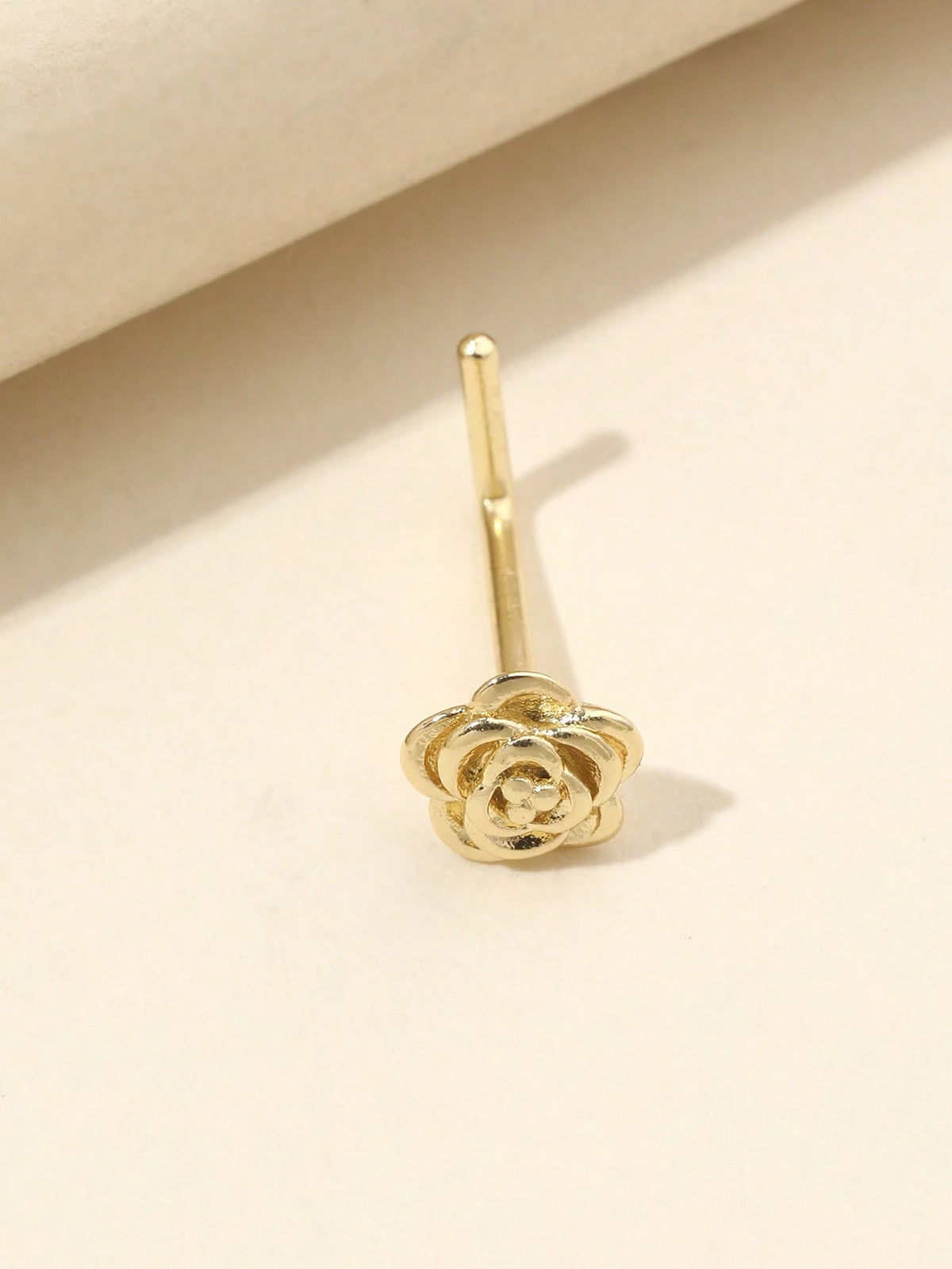 1pc 20G L-Shaped Rose Flower Nose Stud, Women's Daily Wear Nose Jewelry Valentines,Mom,Mother,Mother's Day,Gift