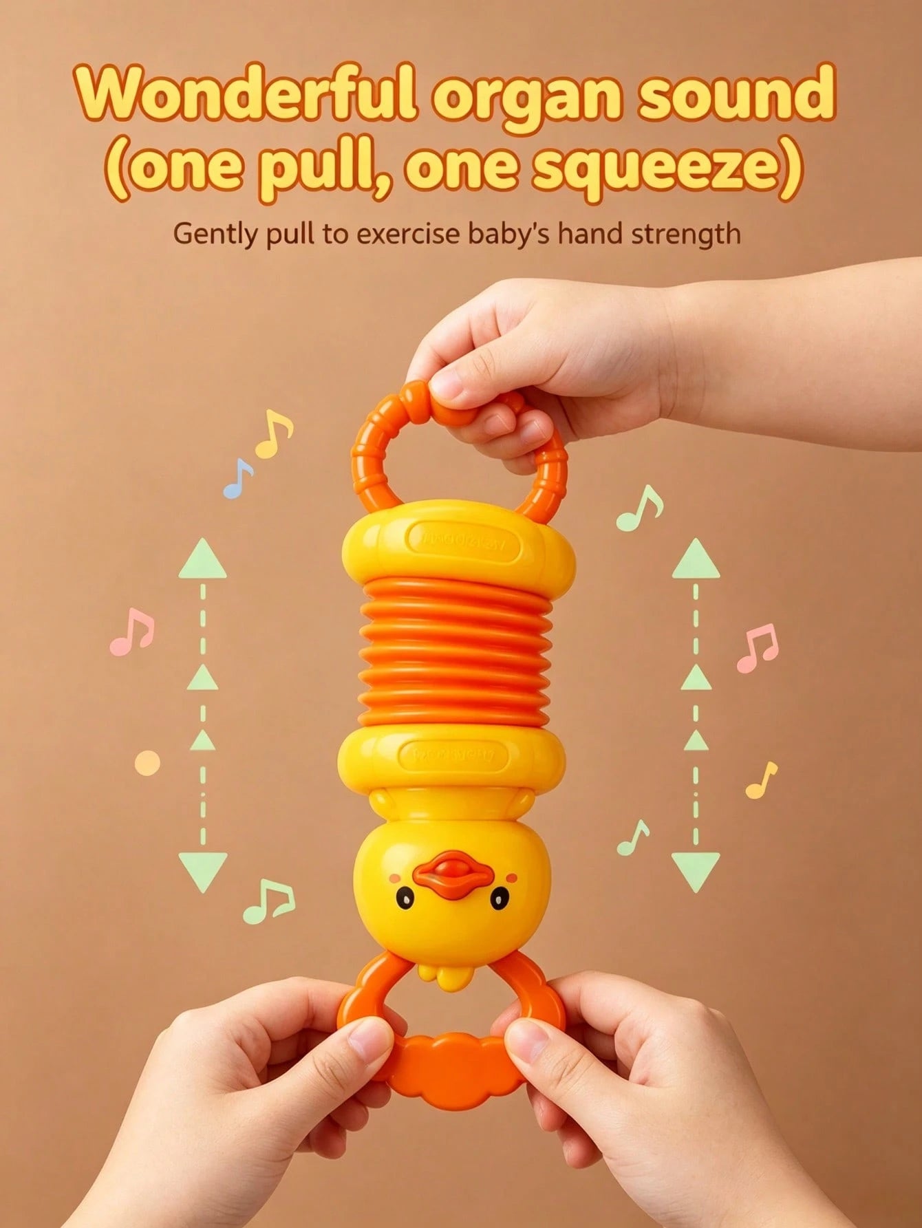 1pc 27cm Cute Cartoon Duck Rabbit Stretchable Baby Accordion Rattle Toy, Baby Grip Training, Early Learning Toy, Baby Bath, Indoor Crib Bedroom And Stroller Play All Year Round, Baby Toy, Montessori T