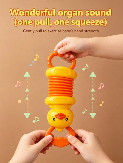 1pc 27cm Cute Cartoon Duck Rabbit Stretchable Baby Accordion Rattle Toy, Baby Grip Training, Early Learning Toy, Baby Bath, Indoor Crib Bedroom And Stroller Play All Year Round, Baby Toy, Montessori T