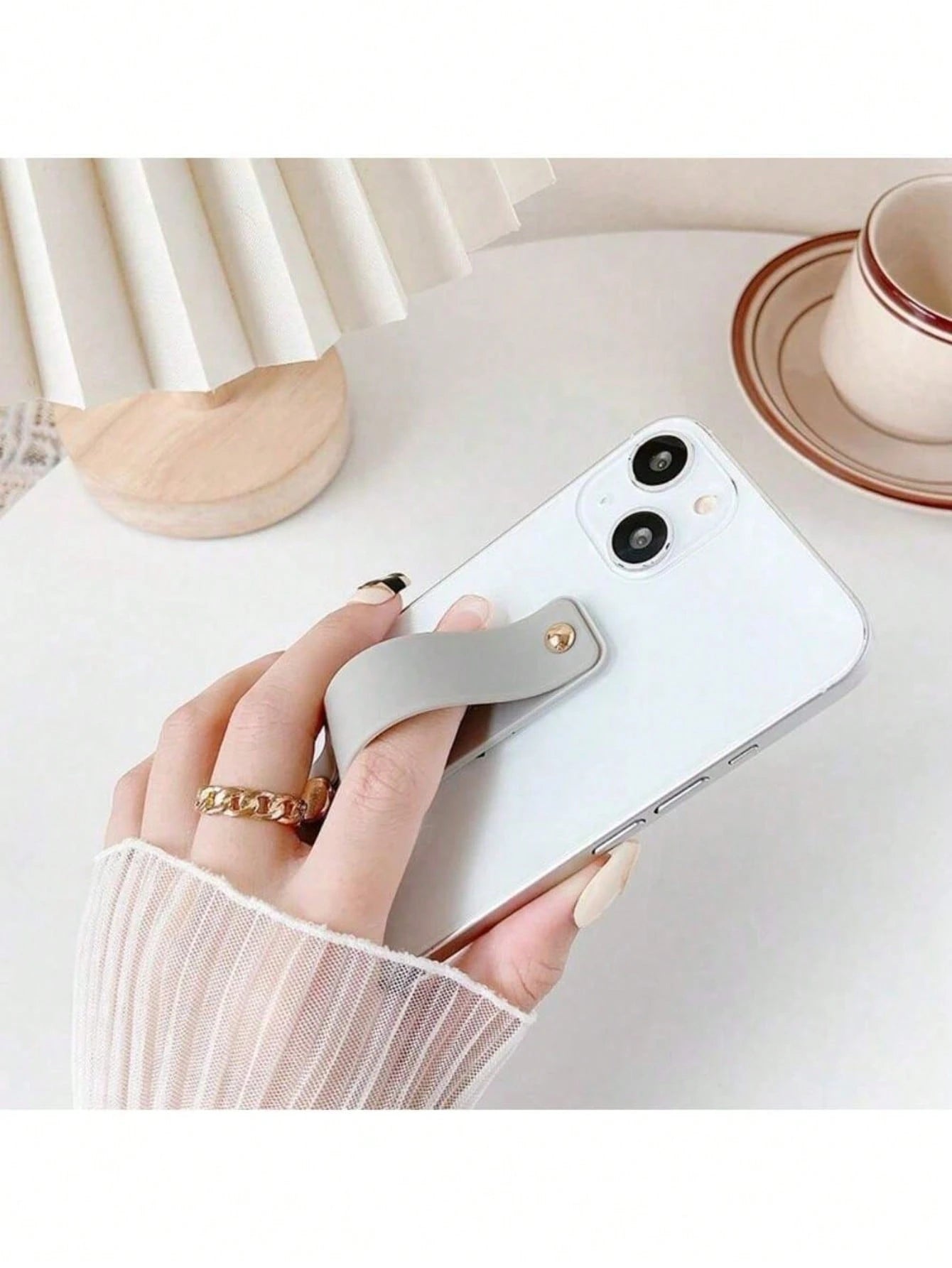 1pc/2pcs/3pcs/4pcs/5pcs Colorful Finger Ring Phone Holder- Self-Adhesive, Anti-Drop, Wrist Strap Compatible, 10 Color Options, PC Material, Easy Installation, Fashionable Phone Accessory Compatible W