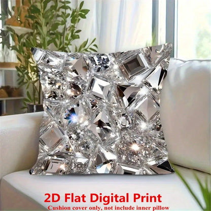 1pc/2pcs 45x45cm Pillow Case- Modern Abstract Design, Rhinestone Embellished, Zipper Closure, Suitable For Sofa, Living Room, Porch And Outdoor Space, Sofa Pillow Case| Modern Pillow Case| Polyeste
