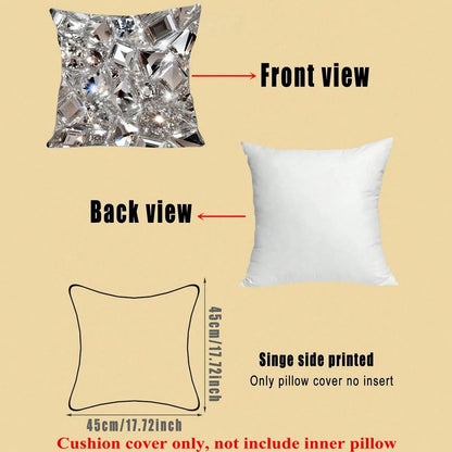 1pc/2pcs 45x45cm Pillow Case- Modern Abstract Design, Rhinestone Embellished, Zipper Closure, Suitable For Sofa, Living Room, Porch And Outdoor Space, Sofa Pillow Case| Modern Pillow Case| Polyeste