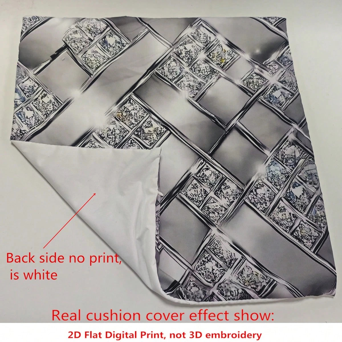 1pc/2pcs 45x45cm Pillow Case- Modern Abstract Design, Rhinestone Embellished, Zipper Closure, Suitable For Sofa, Living Room, Porch And Outdoor Space, Sofa Pillow Case| Modern Pillow Case| Polyeste