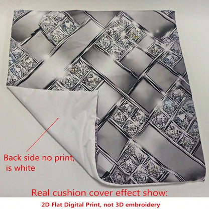 1pc/2pcs 45x45cm Pillow Case- Modern Abstract Design, Rhinestone Embellished, Zipper Closure, Suitable For Sofa, Living Room, Porch And Outdoor Space, Sofa Pillow Case| Modern Pillow Case| Polyeste