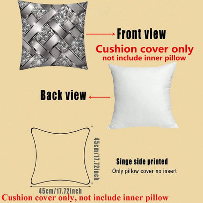 1pc/2pcs 45x45cm Pillow Case- Modern Abstract Design, Rhinestone Embellished, Zipper Closure, Suitable For Sofa, Living Room, Porch And Outdoor Space, Sofa Pillow Case| Modern Pillow Case| Polyeste