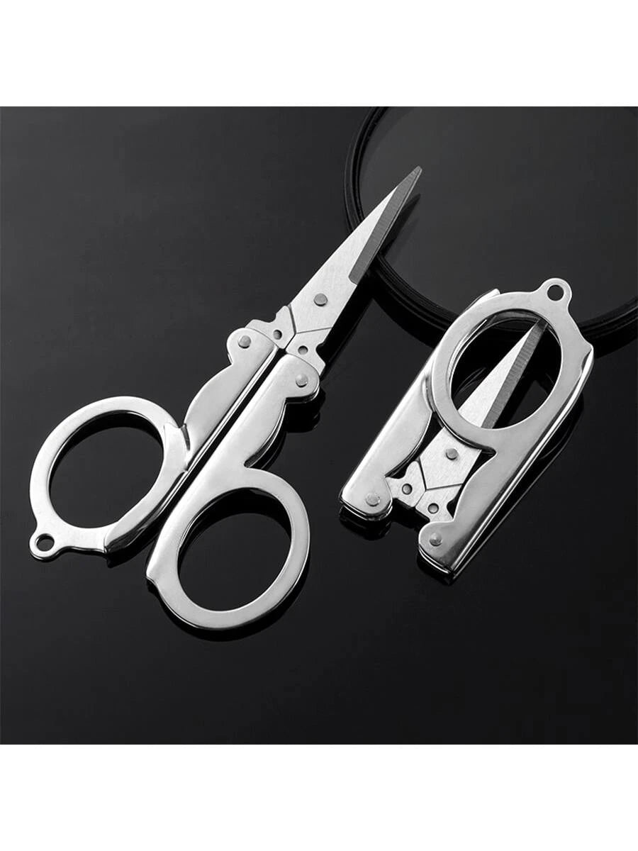 1pc/2pcs/4pcs Stainless Steel Folding Small Scissors Travel Scissors Sewing Scissors Portable Mini Scissors