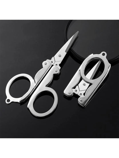 1pc/2pcs/4pcs Stainless Steel Folding Small Scissors Travel Scissors Sewing Scissors Portable Mini Scissors