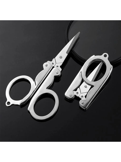 1pc/2pcs/4pcs Stainless Steel Folding Small Scissors Travel Scissors Sewing Scissors Portable Mini Scissors