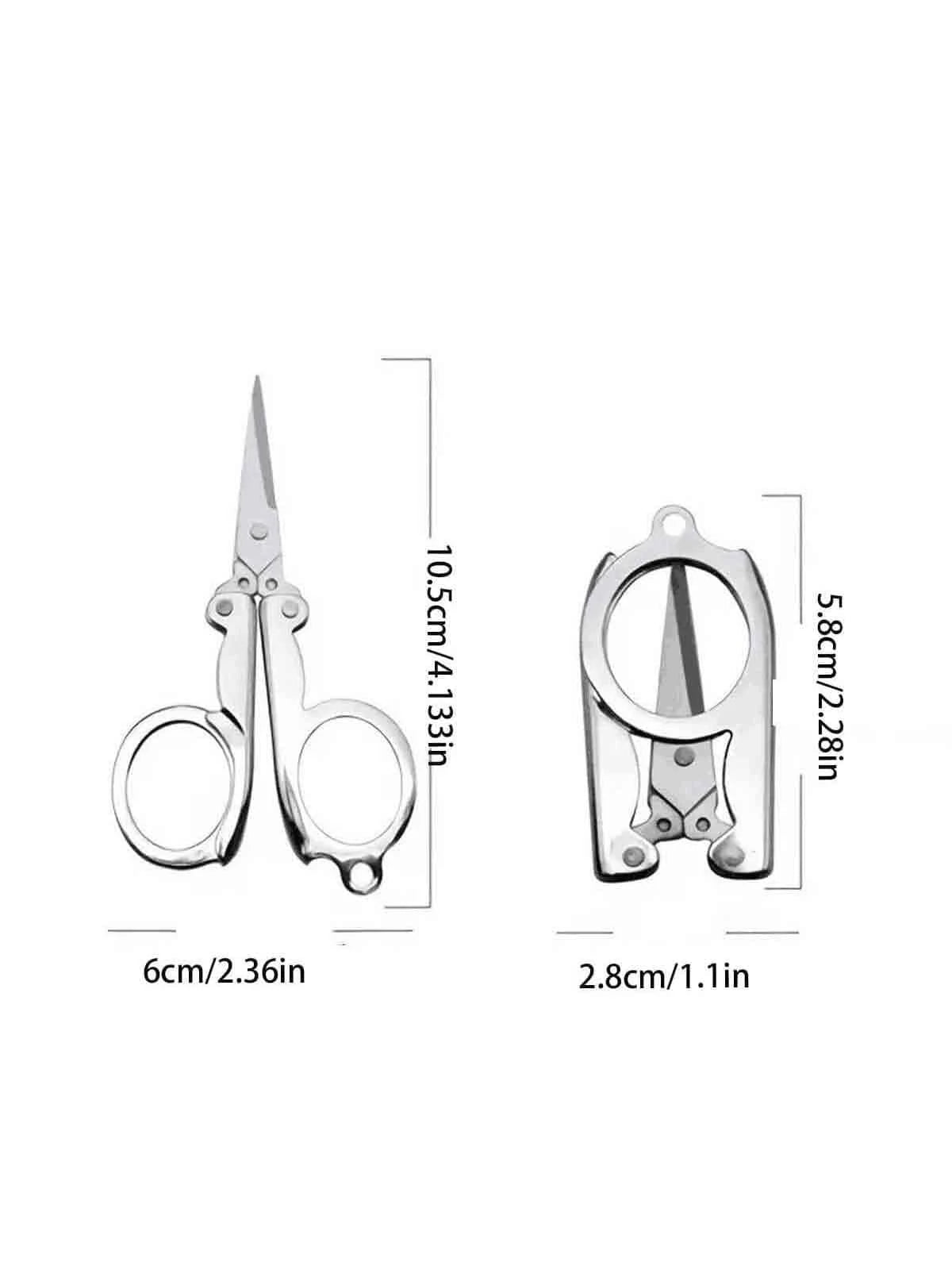 1pc/2pcs/4pcs Stainless Steel Folding Small Scissors Travel Scissors Sewing Scissors Portable Mini Scissors