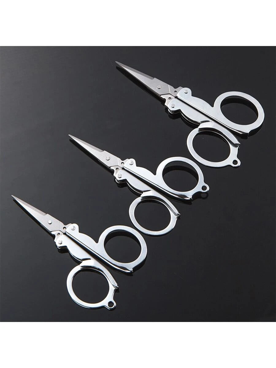 1pc/2pcs/4pcs Stainless Steel Folding Small Scissors Travel Scissors Sewing Scissors Portable Mini Scissors