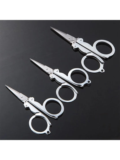 1pc/2pcs/4pcs Stainless Steel Folding Small Scissors Travel Scissors Sewing Scissors Portable Mini Scissors