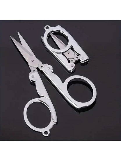 1pc/2pcs/4pcs Stainless Steel Folding Small Scissors Travel Scissors Sewing Scissors Portable Mini Scissors