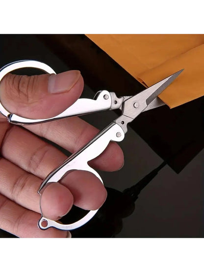 1pc/2pcs/4pcs Stainless Steel Folding Small Scissors Travel Scissors Sewing Scissors Portable Mini Scissors