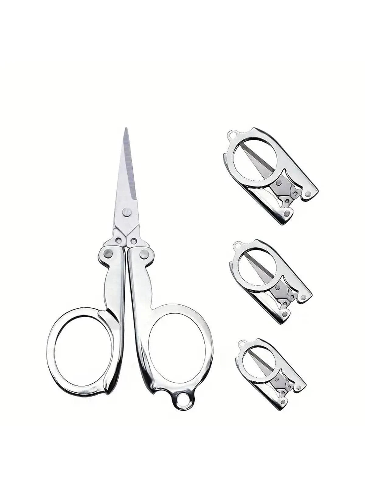 1pc/2pcs/4pcs Stainless Steel Folding Small Scissors Travel Scissors Sewing Scissors Portable Mini Scissors