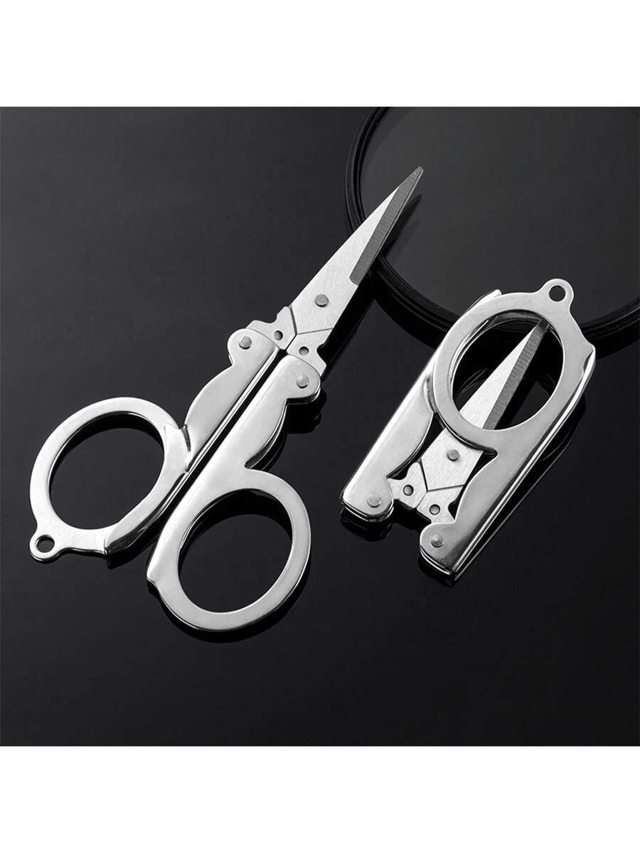 1pc/2pcs/4pcs Stainless Steel Folding Small Scissors Travel Scissors Sewing Scissors Portable Mini Scissors