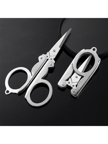 1pc/2pcs/4pcs Stainless Steel Folding Small Scissors Travel Scissors Sewing Scissors Portable Mini Scissors