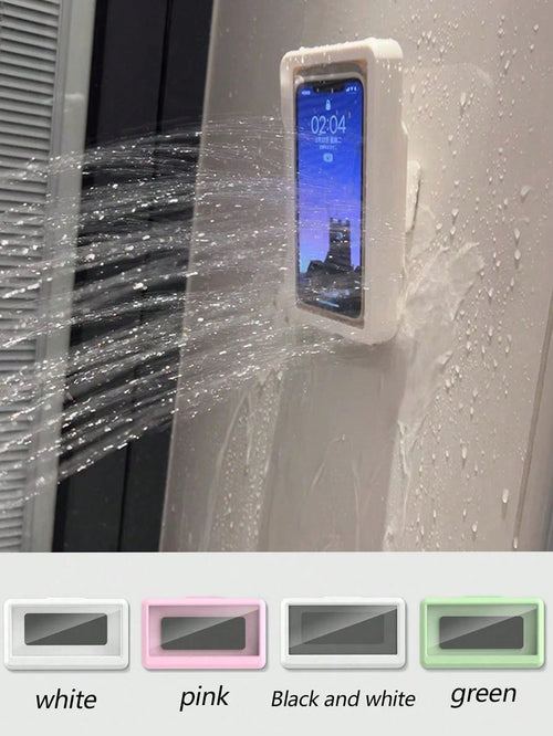 1pc/2pcs/4pcs Waterproof Bathroom Phone Case With Touch Screen Function And Adjustable Phone Holder, Convenient For Watching Videos And Shows In Shower Or Kitchen Sink, No Drilling Required. [Note: No